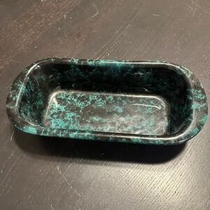 Bennington Potters 1874 Green Agate Spongeware Loaf Pan Stoneware Vermont